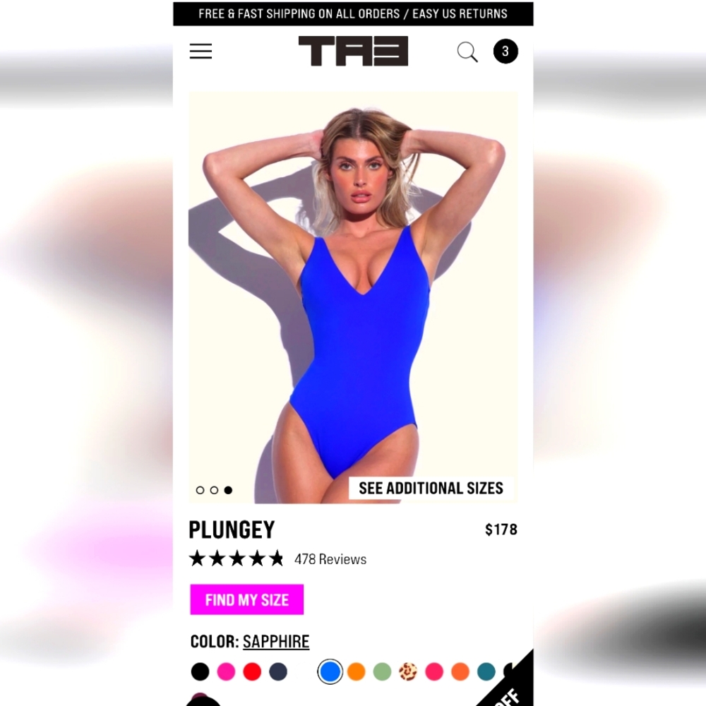 TA3 swim suit plungey